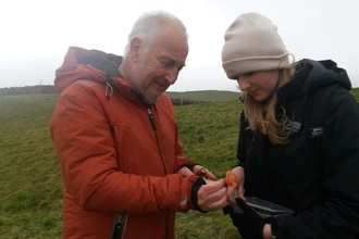 Studying fungi at Eycott Hill Nature Reserve