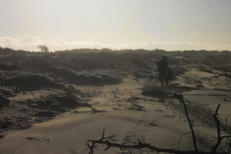 Wolsty Beach after Storm Arwen has hit