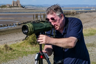 Image of Phil Collier photographing at South Walney credit Margaret Dennison