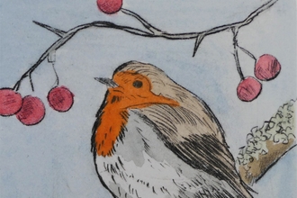 Christmas drypoint etching workshop