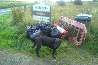 Bags of rubbish piled up awaiting disposal