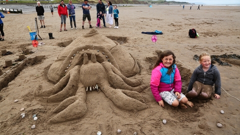 Image of Walker family, third prize in Beached Art sand sculpture competition at SeaFest 2021 © Cumbria Wildlife Trust
