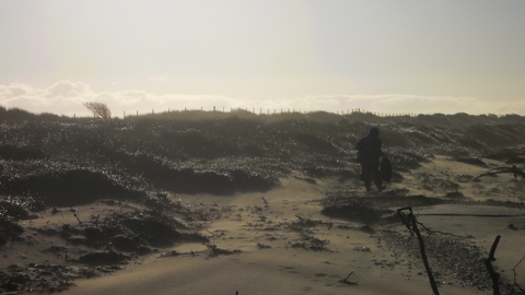 Wolsty Beach after Storm Arwen has hit
