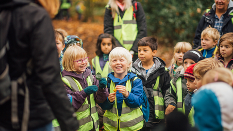 School children at a Wildlife Trust reserve