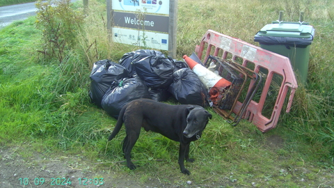 Bags of rubbish piled up awaiting disposal