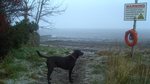 A frosty morning at Bowness on Solway beach