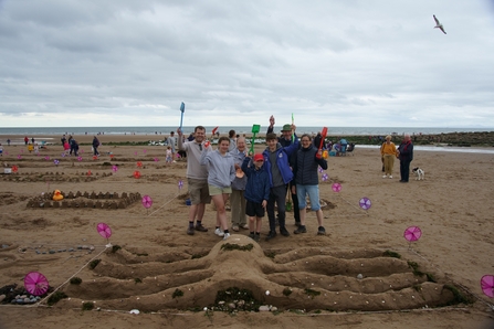 Image of Reeves family second place in sand sculpture competition SeaFest 2022 credit Cumbria Wildlife Trust