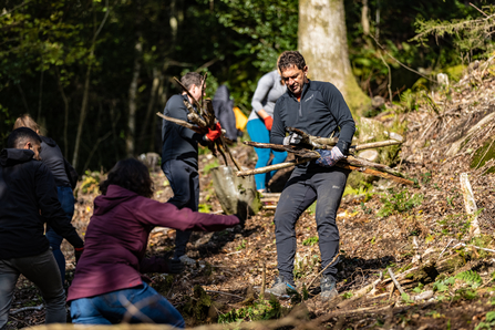 inov-8 at a Wild Work Day clearing wood at Craggy Conservation Day credit Dave McFarlane via inov-8