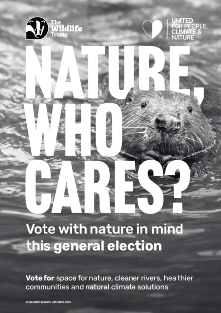 General Election poster - beaver black and white english