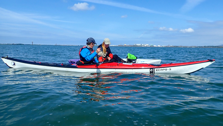 sea kayakers carrying out a seagrass survey credit John Soady